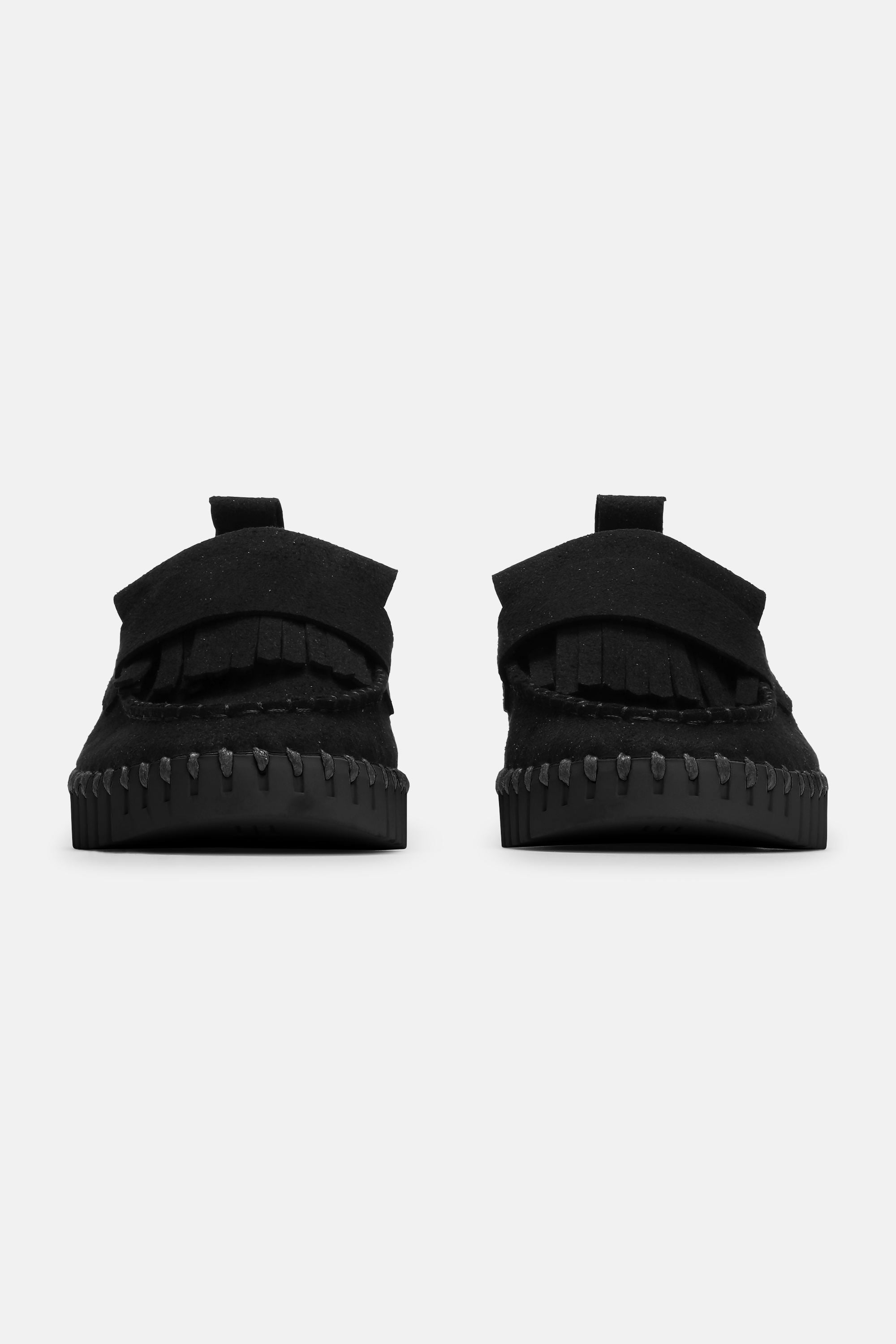 Tulip Fringe Loafer - Black Black